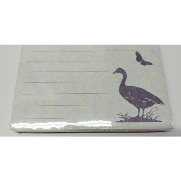 Punch Studio Jeweled Green Paisley S Monogram Goose Butterfly Magnetic Notepad - Picture 3 of 8